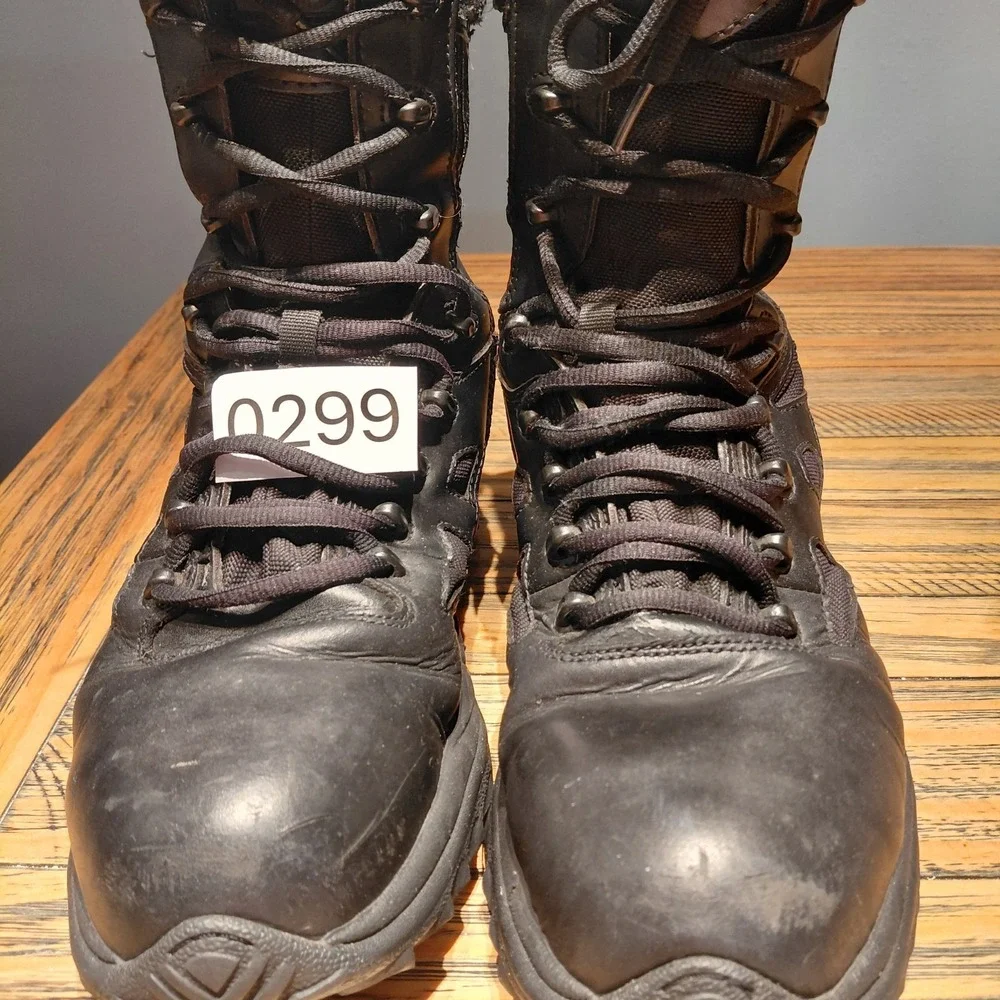 Reebok Rapid Response Boots Size 11 Black Side Zip Composite Toe Tactical RB8874